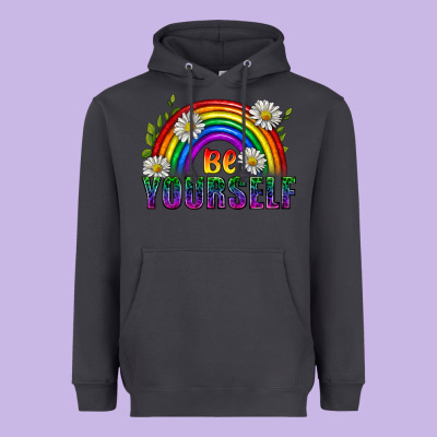 Be Yourself Pride Lgbtq Heavyweight Hoodie Designed By Bundleandbundleshop