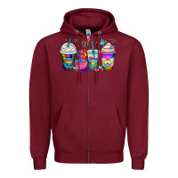 Burgundy pride lgbtq coffee cups Zipper Hoodie - OliviaCreatesArt