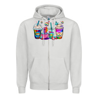 Dove Grey pride lgbtq coffee cups Zipper Hoodie - OliviaCreatesArt