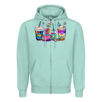 Seafoam pride lgbtq coffee cups Zipper Hoodie - OliviaCreatesArt