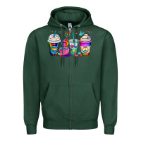 Sports Green pride lgbtq coffee cups Zipper Hoodie - OliviaCreatesArt
