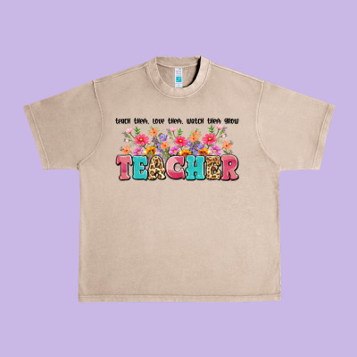 Teach Them Love Them Watch Them Grow Teacher Urban Heavy Tee Designed By Artiststas