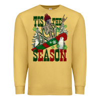 Antique Gold tis the season skeleton snowboard Premium Sweatshirt - FaDigitalArtStudio