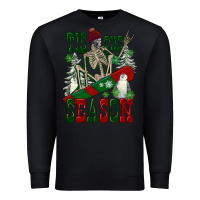 Black tis the season skeleton snowboard Premium Sweatshirt - FaDigitalArtStudio