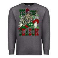 Charcoal Heather tis the season skeleton snowboard Premium Sweatshirt - FaDigitalArtStudio