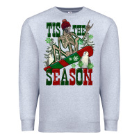 Heather Grey tis the season skeleton snowboard Premium Sweatshirt - FaDigitalArtStudio