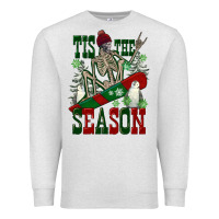 Oatmeal Heather tis the season skeleton snowboard Premium Sweatshirt - FaDigitalArtStudio