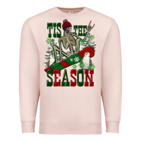 Pale Pink tis the season skeleton snowboard Premium Sweatshirt - FaDigitalArtStudio