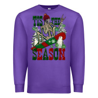 Purple tis the season skeleton snowboard Premium Sweatshirt - FaDigitalArtStudio