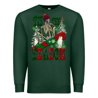 Sports Green tis the season skeleton snowboard Premium Sweatshirt - FaDigitalArtStudio