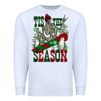 White tis the season skeleton snowboard Premium Sweatshirt - FaDigitalArtStudio