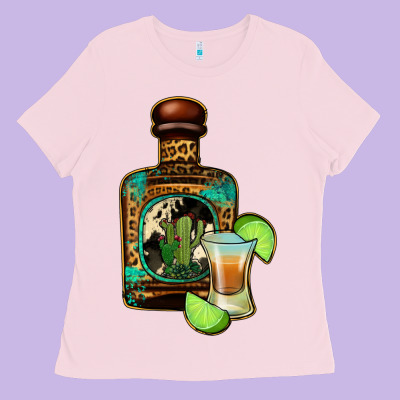 Tequila Bottle Ladies Tee Designed By Jasminsmagicworld