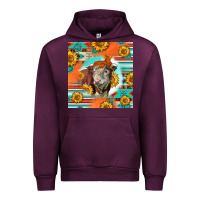 Mauve Wine Hereford Bull Urban Hoodie - LillyAllenDesigns