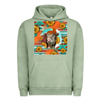 Pigment Oil Green Hereford Bull Urban Hoodie - LillyAllenDesigns