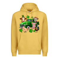 Antique Gold St. Patrick's farm animal truck Premium Hoodie - OliviaCreatesArt