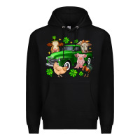 Black St. Patrick's farm animal truck Premium Hoodie - OliviaCreatesArt