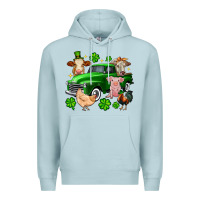 Blue Mist St. Patrick's farm animal truck Premium Hoodie - OliviaCreatesArt