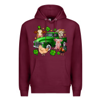 Burgundy St. Patrick's farm animal truck Premium Hoodie - OliviaCreatesArt