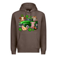 Coffee St. Patrick's farm animal truck Premium Hoodie - OliviaCreatesArt