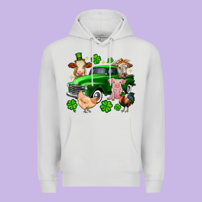 St. Patrick's Farm Animal Truck Premium Hoodie Designed By Oliviacreatesart