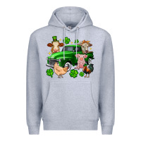 Heather Grey St. Patrick's farm animal truck Premium Hoodie - OliviaCreatesArt