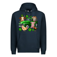 Navy St. Patrick's farm animal truck Premium Hoodie - OliviaCreatesArt