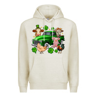 Oatmeal Heather St. Patrick's farm animal truck Premium Hoodie - OliviaCreatesArt