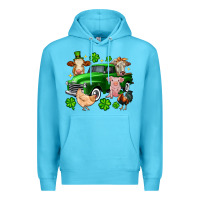 Ocean Blue St. Patrick's farm animal truck Premium Hoodie - OliviaCreatesArt