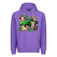 Purple St. Patrick's farm animal truck Premium Hoodie - OliviaCreatesArt
