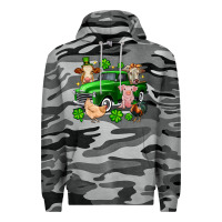 Slate Camo St. Patrick's farm animal truck Premium Hoodie - OliviaCreatesArt