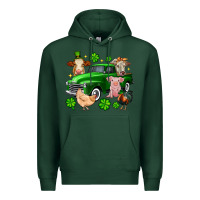 Sports Green St. Patrick's farm animal truck Premium Hoodie - OliviaCreatesArt