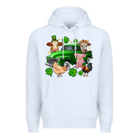 White St. Patrick's farm animal truck Premium Hoodie - OliviaCreatesArt
