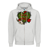 Dove Grey love is wild with bullskull olivia Zipper Hoodie - OliviaCreatesArt