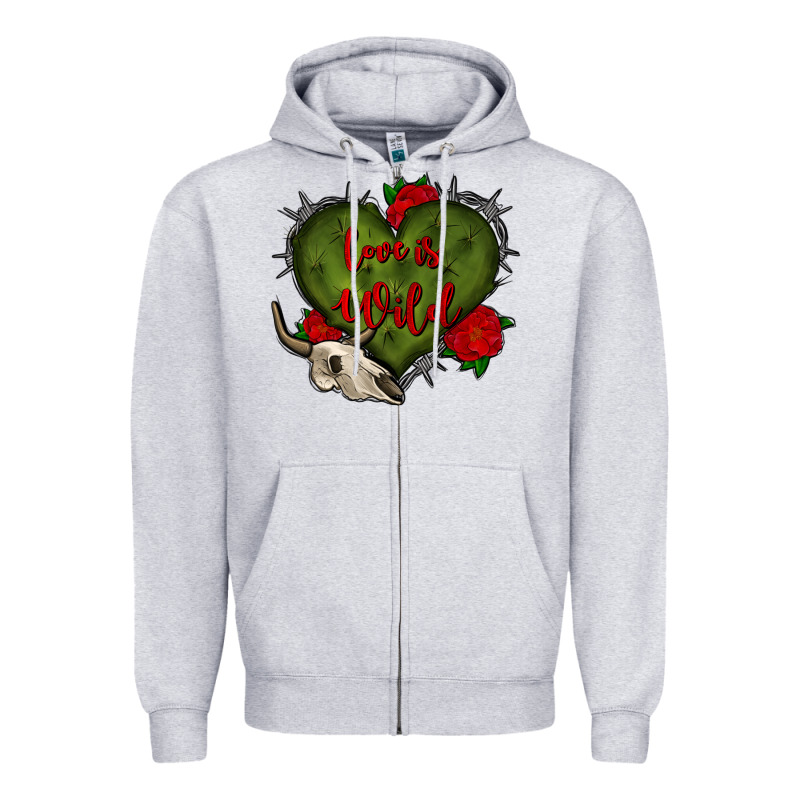 Love Is Wild With Bullskull Olivia Zipper Hoodie by OliviaCreatesArt | Teevron