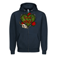 Navy love is wild with bullskull olivia Zipper Hoodie - OliviaCreatesArt