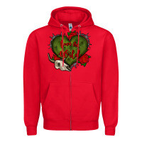 Red love is wild with bullskull olivia Zipper Hoodie - OliviaCreatesArt