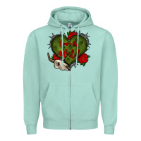 Seafoam love is wild with bullskull olivia Zipper Hoodie - OliviaCreatesArt