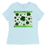 Baby Blue shamrock Ladies Tee - MaliasSmallBusiness