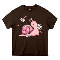 Chocolate Brown snail progress is stil progress Heavy Core Tee - MaliasSmallBusiness