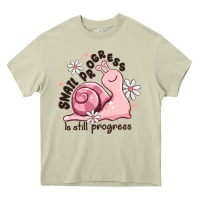Mossy snail progress is stil progress Heavy Core Tee - MaliasSmallBusiness