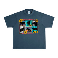 Midnight Navy cow sunflower leopard Urban Heavy Tee - Artiststas