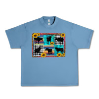 Pebble Blue cow sunflower leopard Urban Heavy Tee - Artiststas