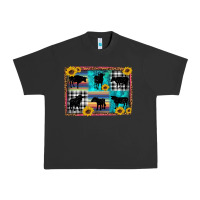 Pigment Black cow sunflower leopard Urban Heavy Tee - Artiststas