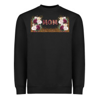 Black mom burgundy flowers with leopard Heavyweight Sweatshirt - TumblerDesignByShophia