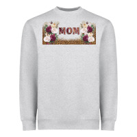 Heather Grey mom burgundy flowers with leopard Heavyweight Sweatshirt - TumblerDesignByShophia