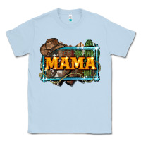 Dusty Blue mama cowboy western font cactuslove mom Classic Tee - LillyAllenDesigns