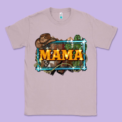 Mama Cowboy Western Font Cactuslove Mom Classic Tee Designed By Lillyallendesigns