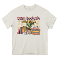 Cream cozy bookish weekend Heavy Core Tee - MaliasSmallBusiness