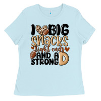 Baby Blue i love big sacks tight ends and a strong d Ladies Tee - MaliasSmallBusiness