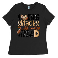 Black i love big sacks tight ends and a strong d Ladies Tee - MaliasSmallBusiness
